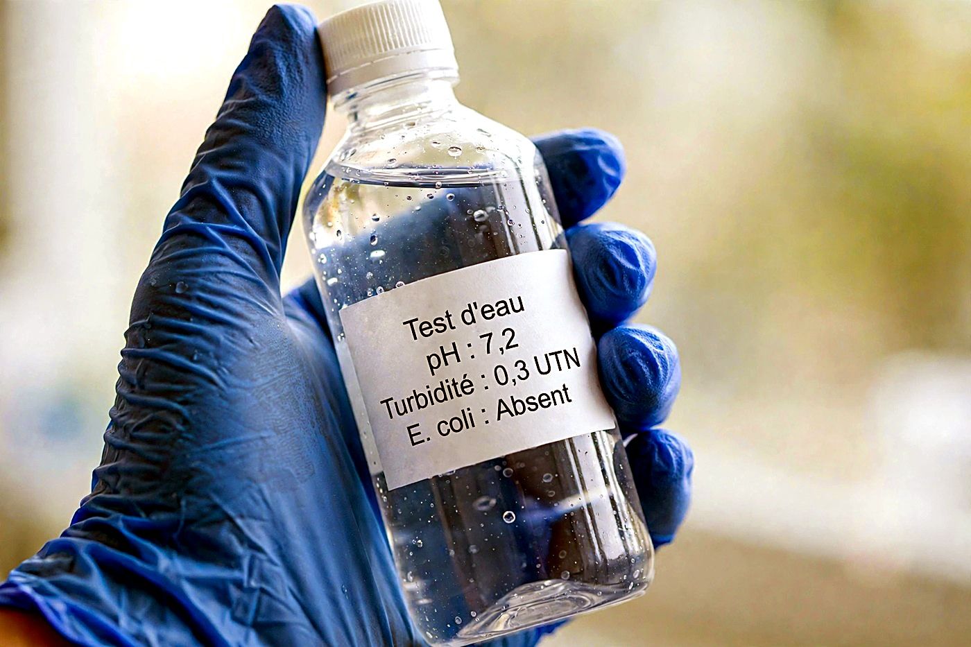 Fiole d'échantillon d'eau pour analyse en laboratoire