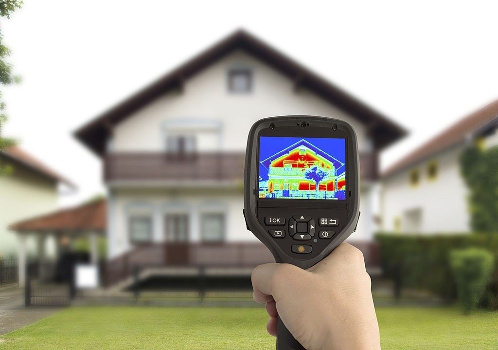 Image thermographique d'un bâtiment