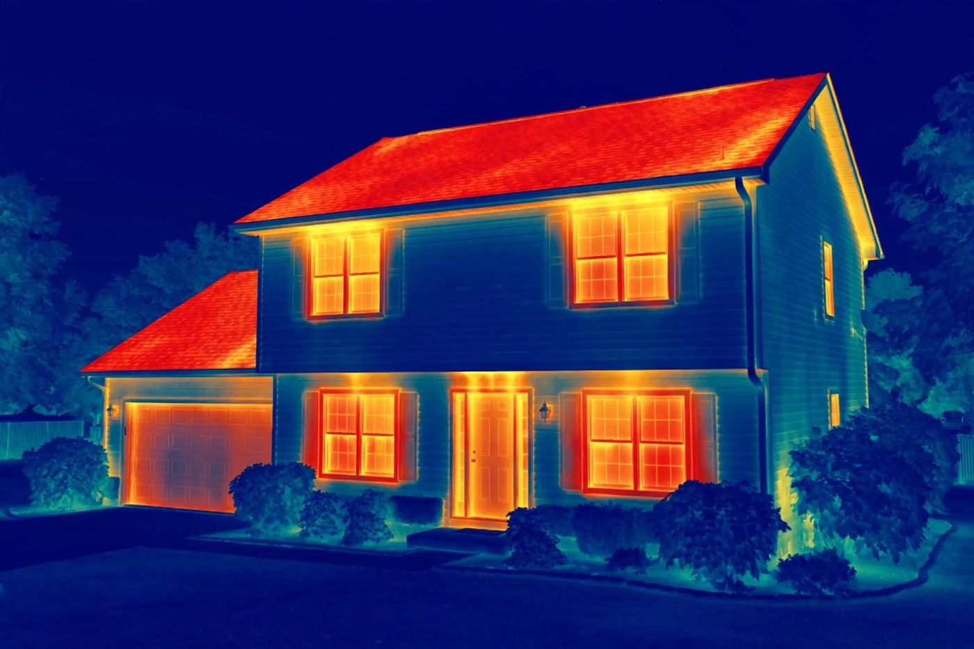 Image thermographique d'un bâtiment